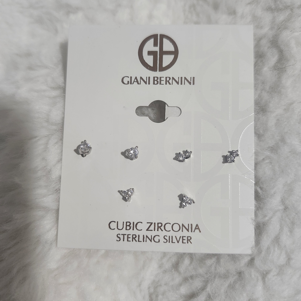 Giani Bernini Silver Cubic Zirconia Stud Earrings